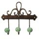 Pea Green White Dot Ceramic Iron Hooks